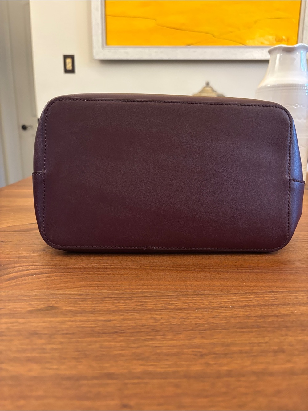 Ralph Lauren Burgundy Leather Drawstring Crossbody Bag - Picture 5 of 5